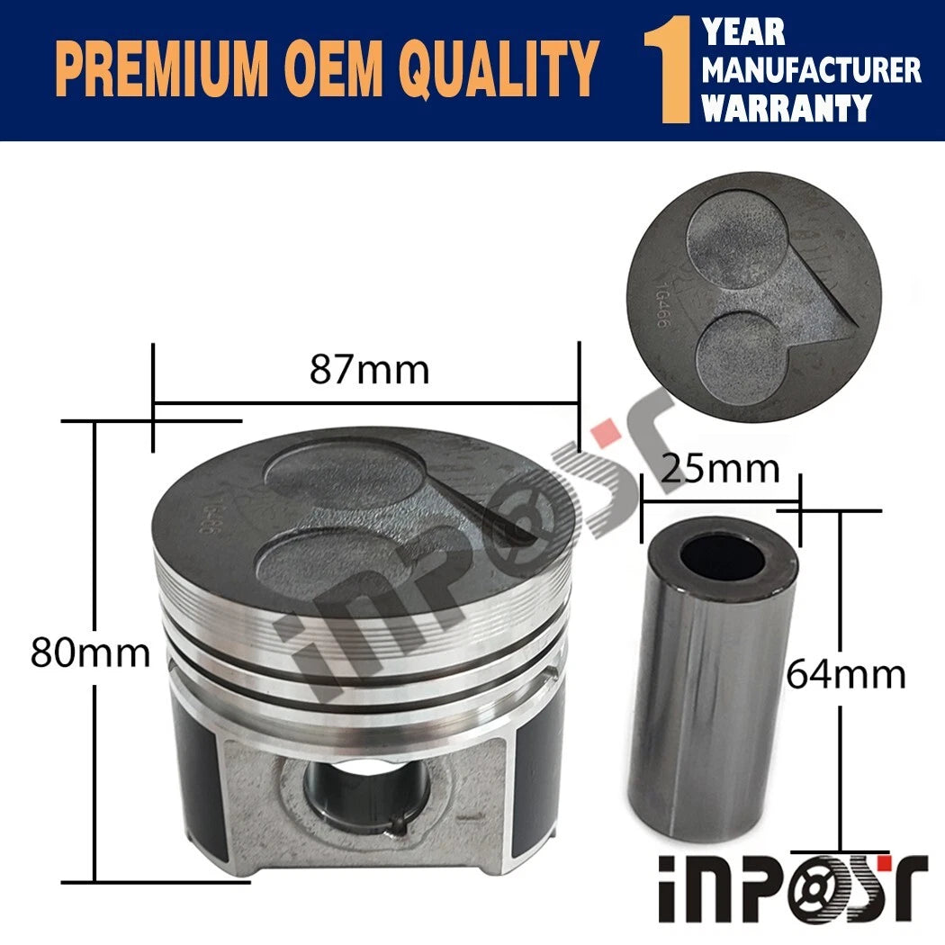 Set of 4 Pistons with Rings for Kobota V2403 1G466-21110