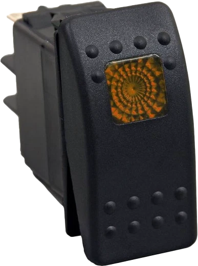 Lighted Rocker Switch Amber for ATV/UTV (12-24 Volt)