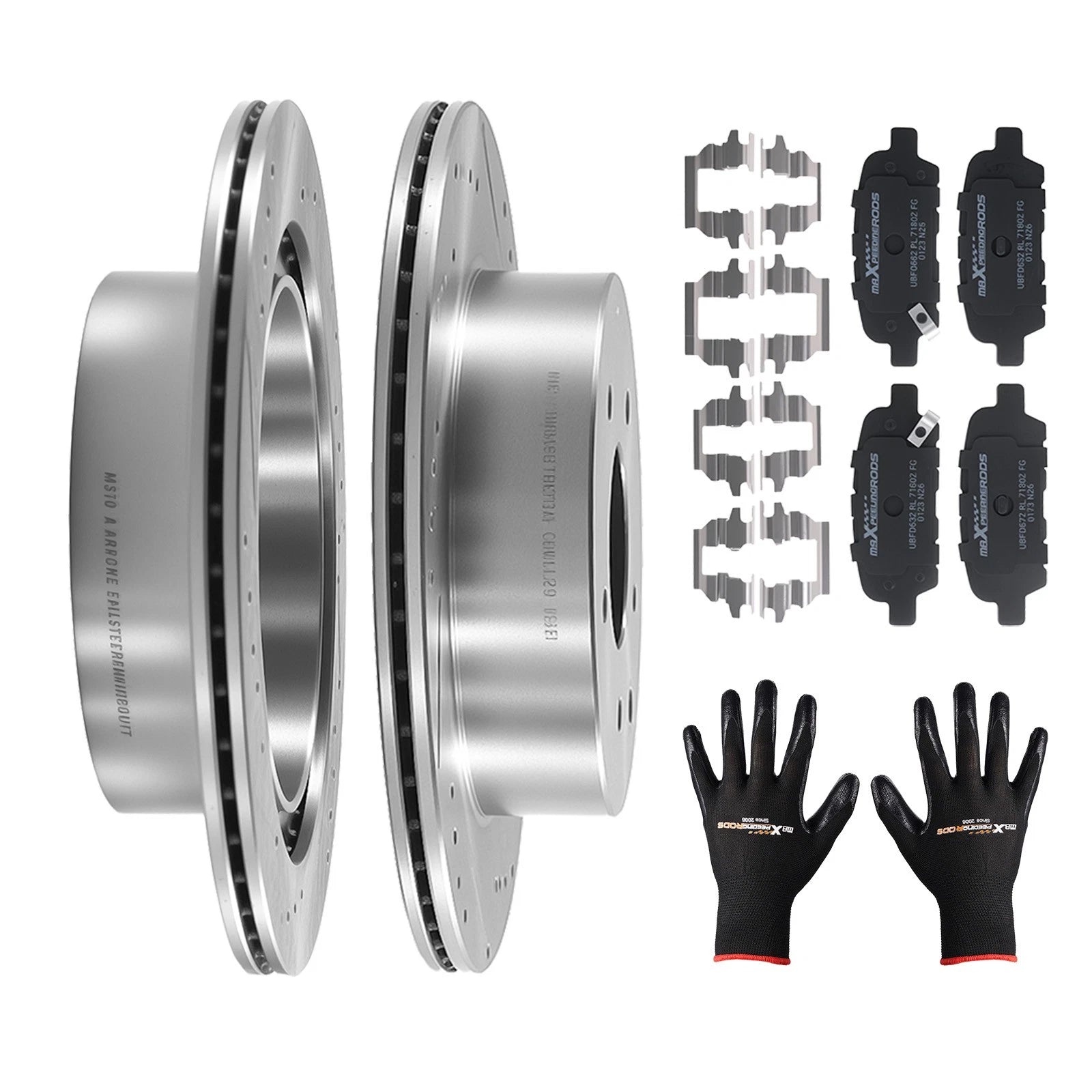 Rear Brake Rotors & Ceramic Pads Kit for Nissan Leaf (2011–2021), Qashqai (2017–2019)