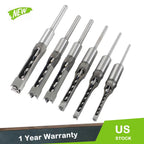 Set of 6 Square Hole Saw Drill Bits for Woodworking