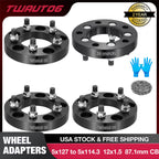 4PCS 1" Wheel Adapters for 5x127 to 5x114.3 (12x1.5) 25mm Thick 5x5 to 5x4.5