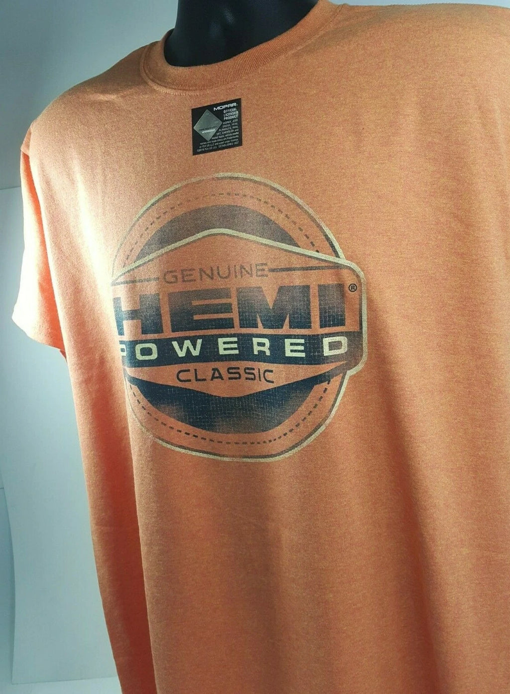 Orange T-Shirt HEMI Powered Genuine Classic Emblem for Dodge Charger (1970–1971)