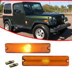 Amber Front Side Marker Light Lens with LED for Jeep Wrangler YJ (1987–1995)