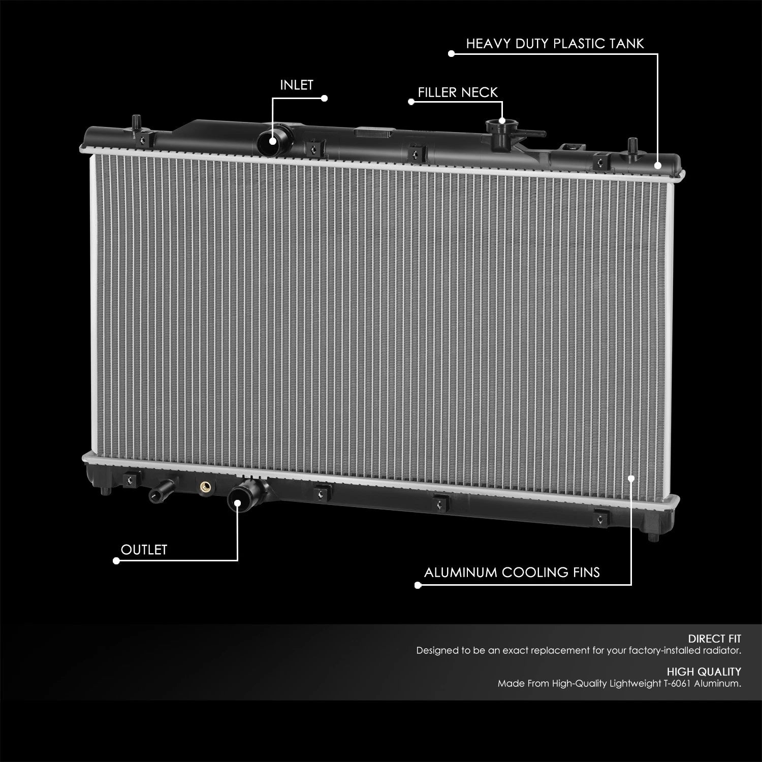 Aluminum Radiator DPI13932 for Acura Integra, Honda Accord, Civic (2022–2024)