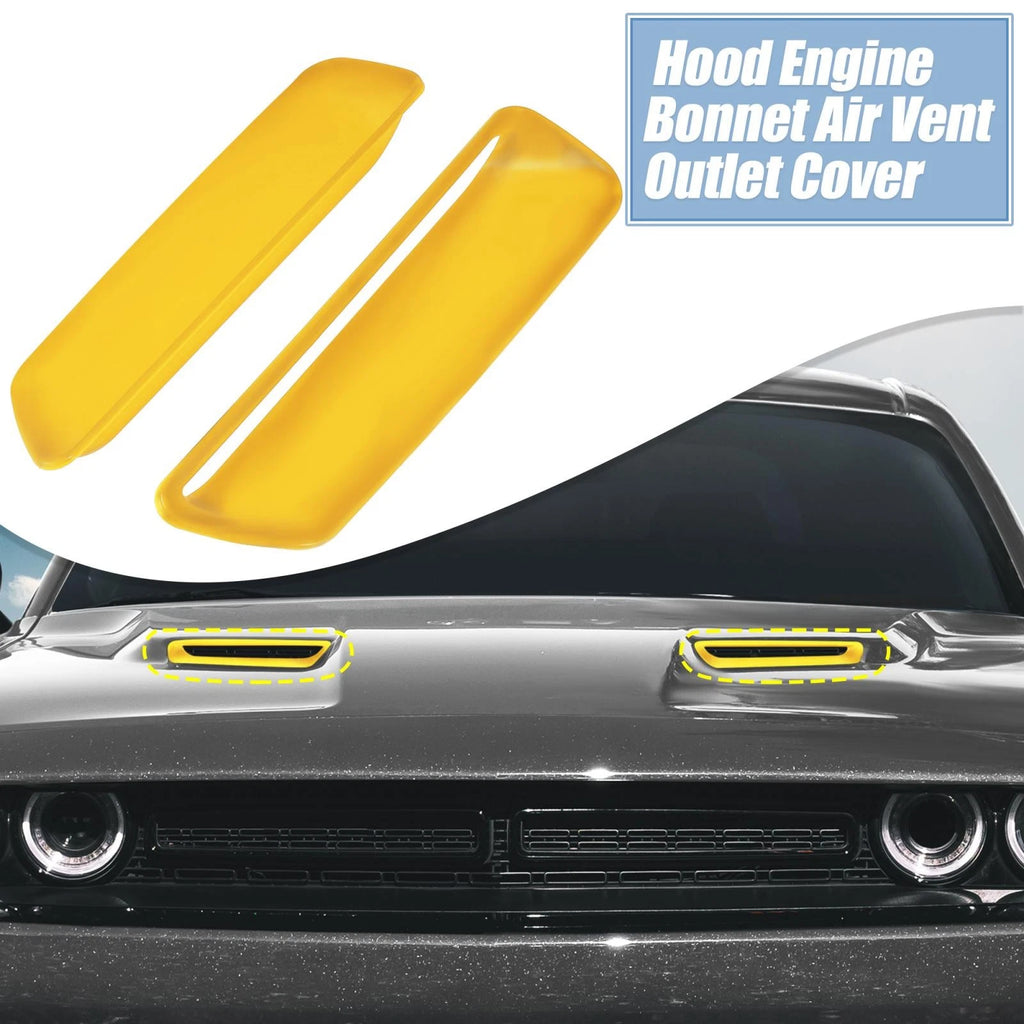 Pair Engine Hood Air Conditioner Outlet Cover Trim Yellow for Dodge Challenger (2015–2023)