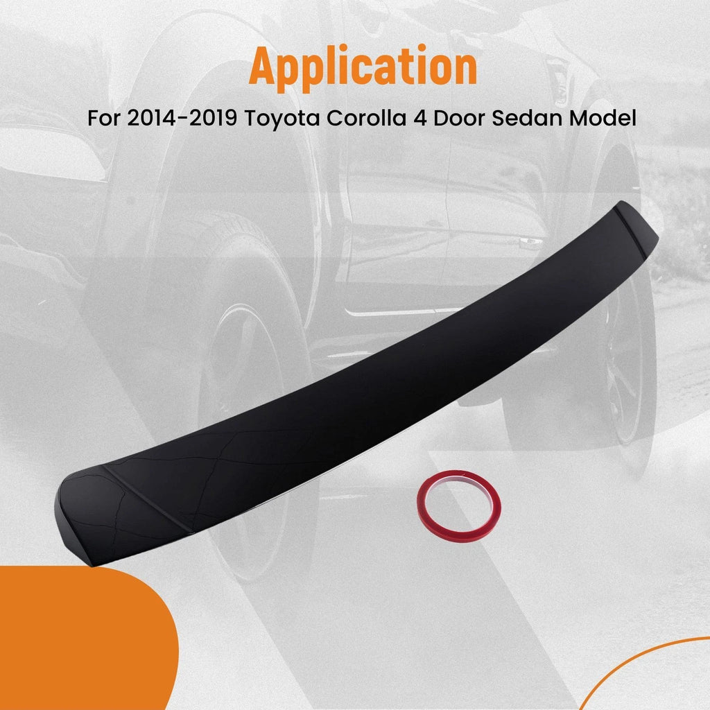 Black Painted Window Spoiler Wing for Toyota Corolla Sedan (2014–2019)