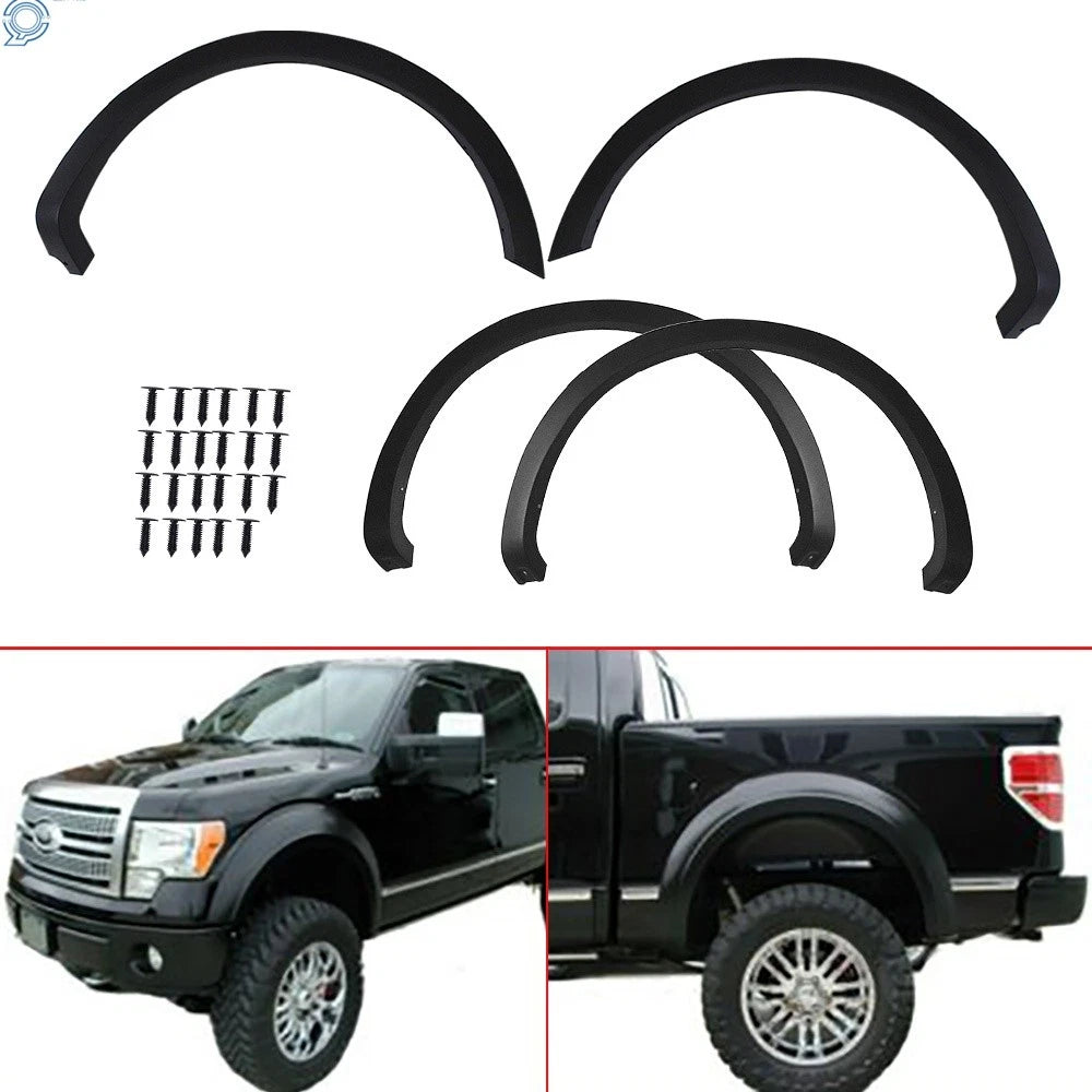 Set of 4 Black Fender Flares for F150 Styleside (2004–2008)