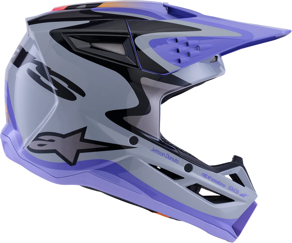 Alpinestars SM3 Offroad Helmet for Offroad (2X-Large, Grey Purple Black)