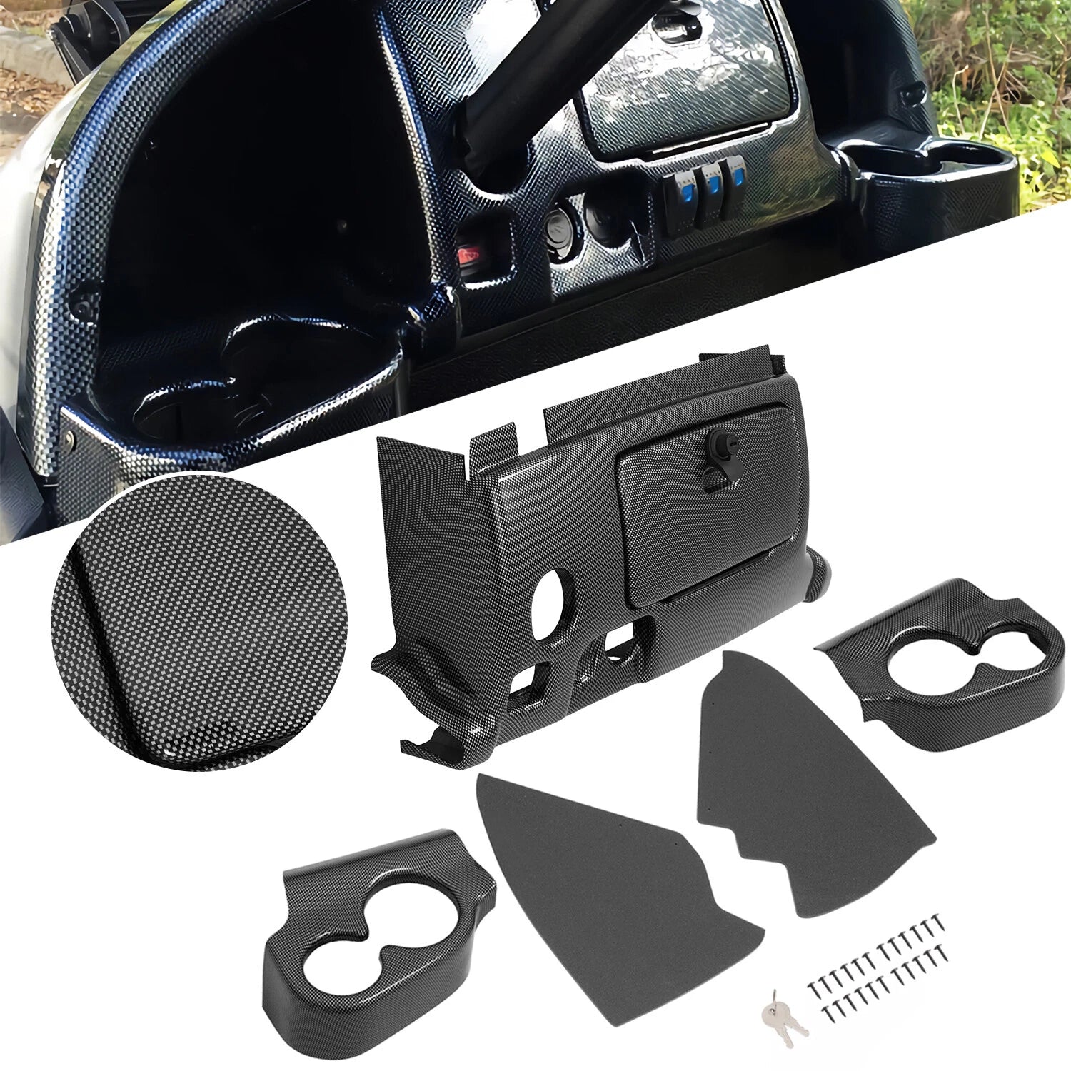 Dashboard Cover Kit with Cup Holder for Club Car Precedent (2008–Present)