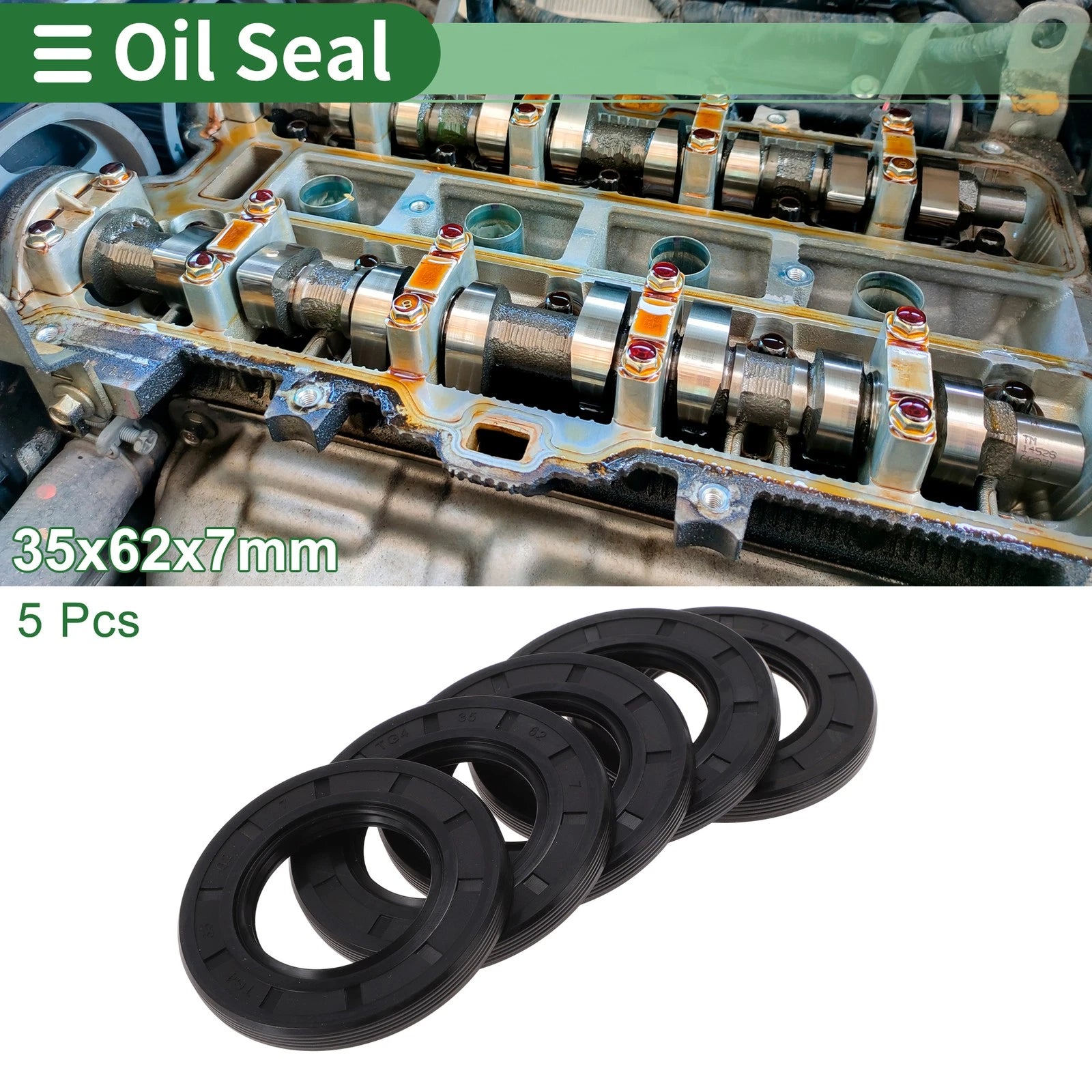 Set of 5 Oil Seals NBR Rubber 35x62x7mm for Various Models 