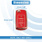 Silicone Key Fob Case Cover for Volkswagen Tiguan (2010–2017) Red