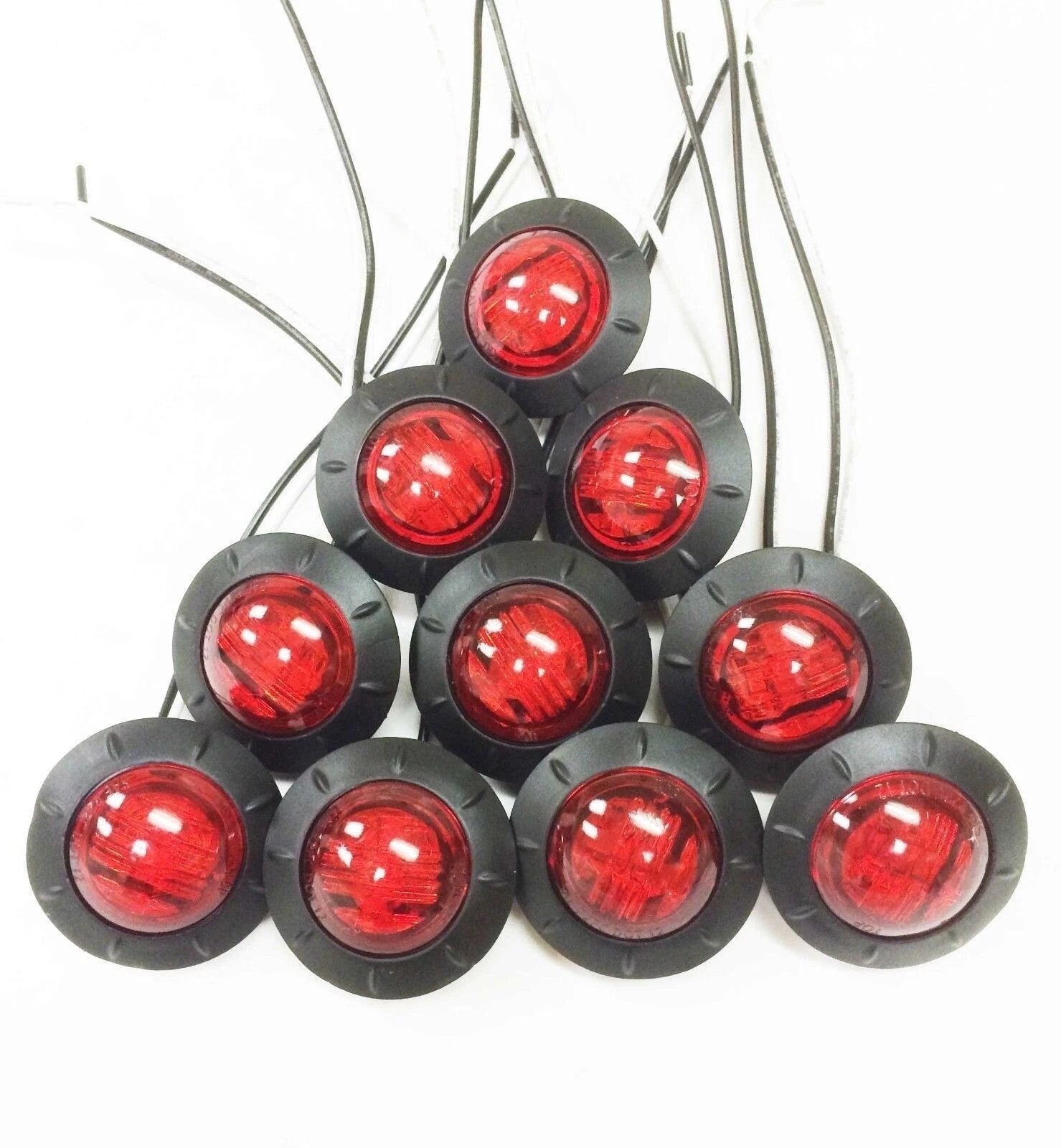 Set of 10 Red LED Marker Clearance Lights for Trailer/Truck/RV (24033)