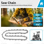 Tungsten Chainsaw Chain Semi Chisel 18" .325" .058 74DL for Stihl MS271 (2011–2023)