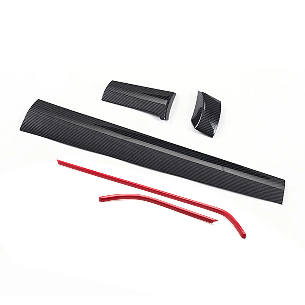 Red Black ABS Console Dashboard Frame Trim for Honda Civic 2016+ (5PC)