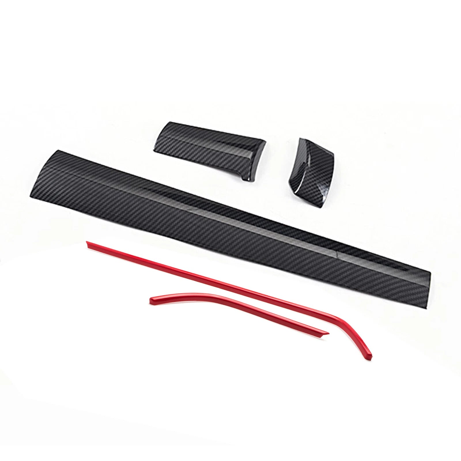 Red Black ABS Console Dashboard Frame Trim for Honda Civic 2016+ (5PC)