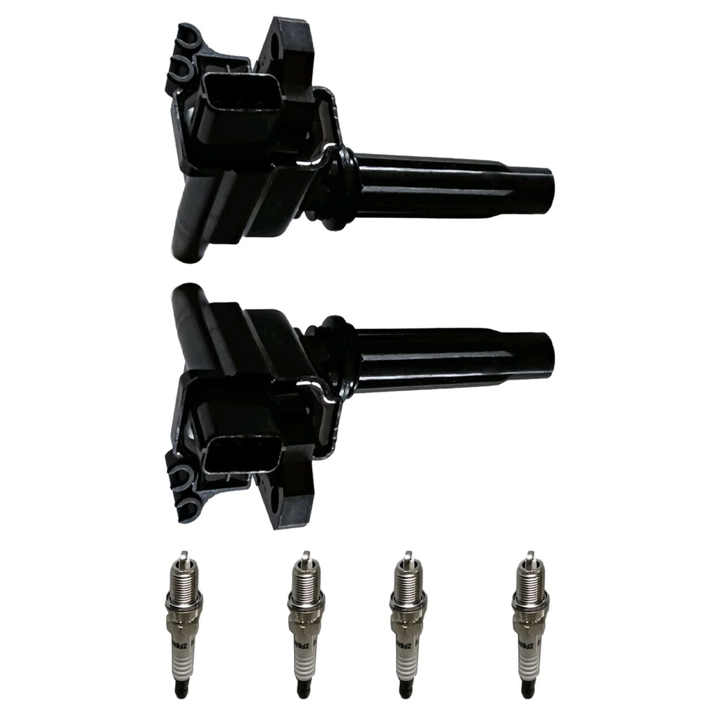 Ignition Coil & NGK V-Power Spark Plug Set for Mazda Protege (1999–2003)