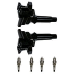 Ignition Coil & NGK V-Power Spark Plug Set for Mazda Protege (1999–2003)