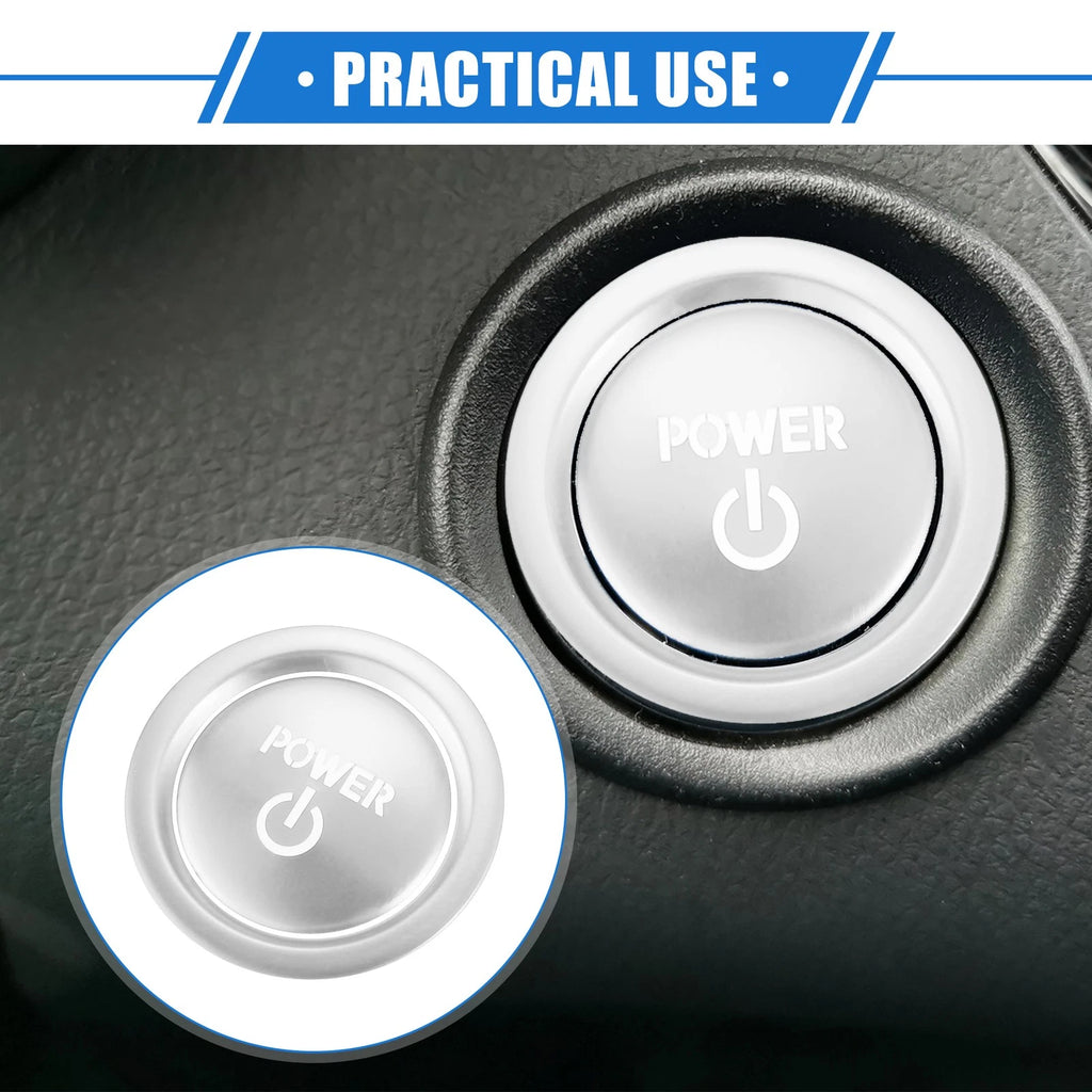 2X Engine Start Ignition Button Cover for Toyota Sienna (2022–2023) Silver Tone