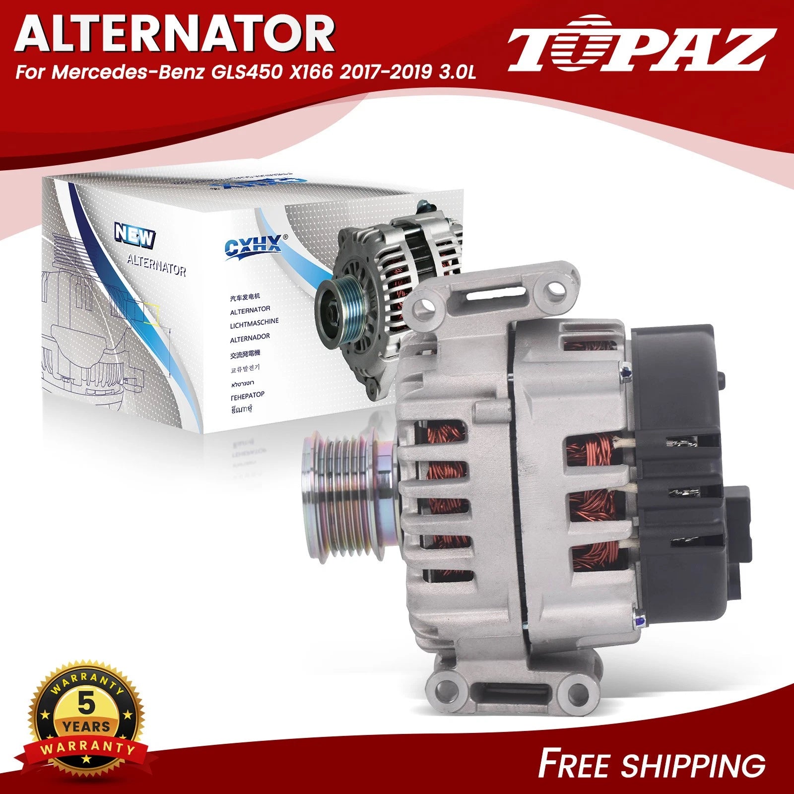 Alternator for Mercedes-Benz GLC43 GLS450 (2017–2019) 200A 12V