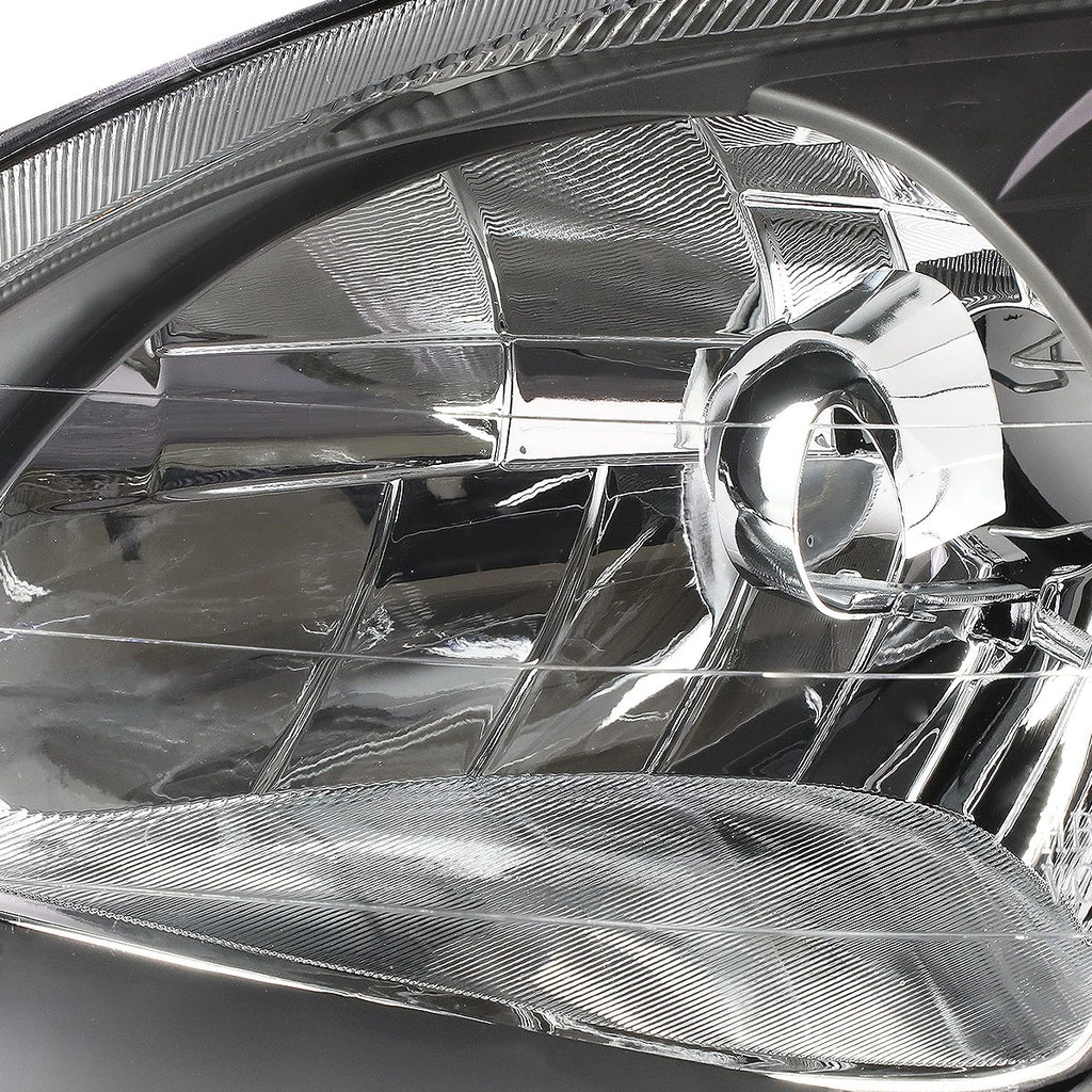 Pair of Black/Clear Signal Headlights for Honda Civic (1999–2000)