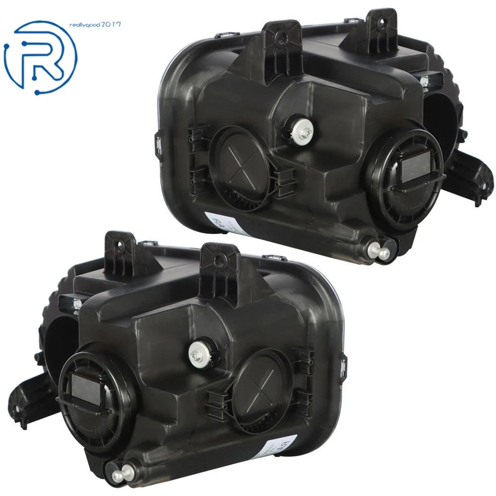 Set of 2 Black Halogen Headlights for Dodge Challenger (2015-2018)