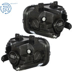 Set of 2 Black Halogen Headlights for Dodge Challenger (2015-2018)