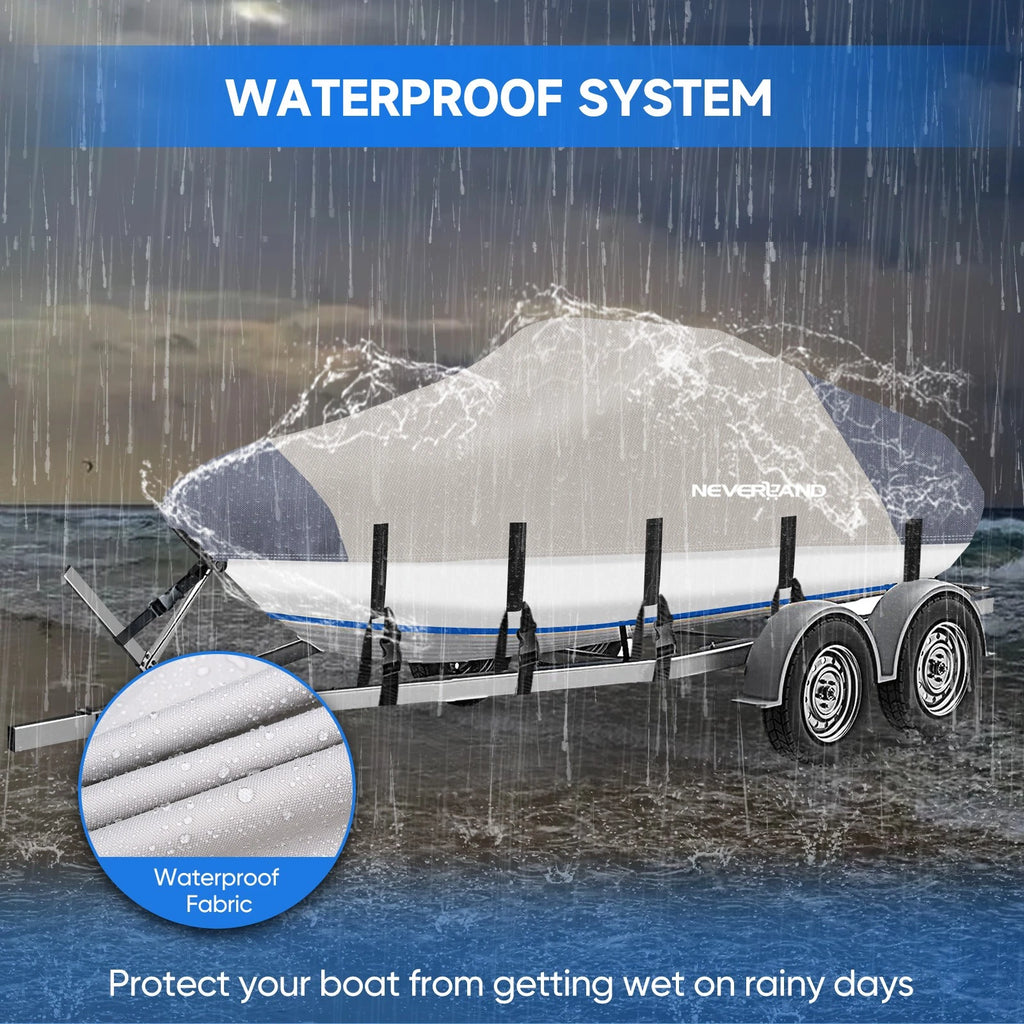 Waterproof Boat Cover for V-Hull Runabouts (20'–22')