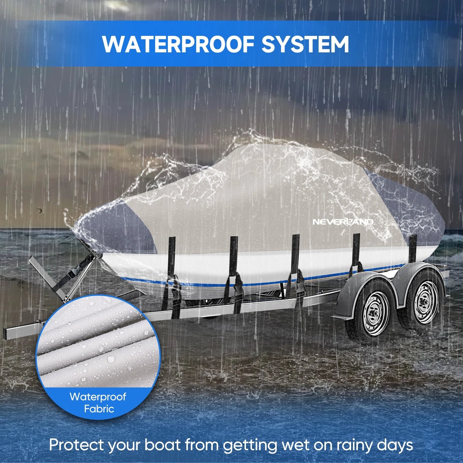 Waterproof Boat Cover for V-Hull Runabouts (20'–22')