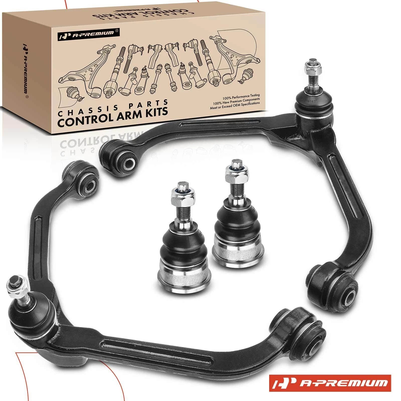 Set of 4 Front Upper Control Arms & Lower Ball Joints for Jeep Liberty (2002–2012)