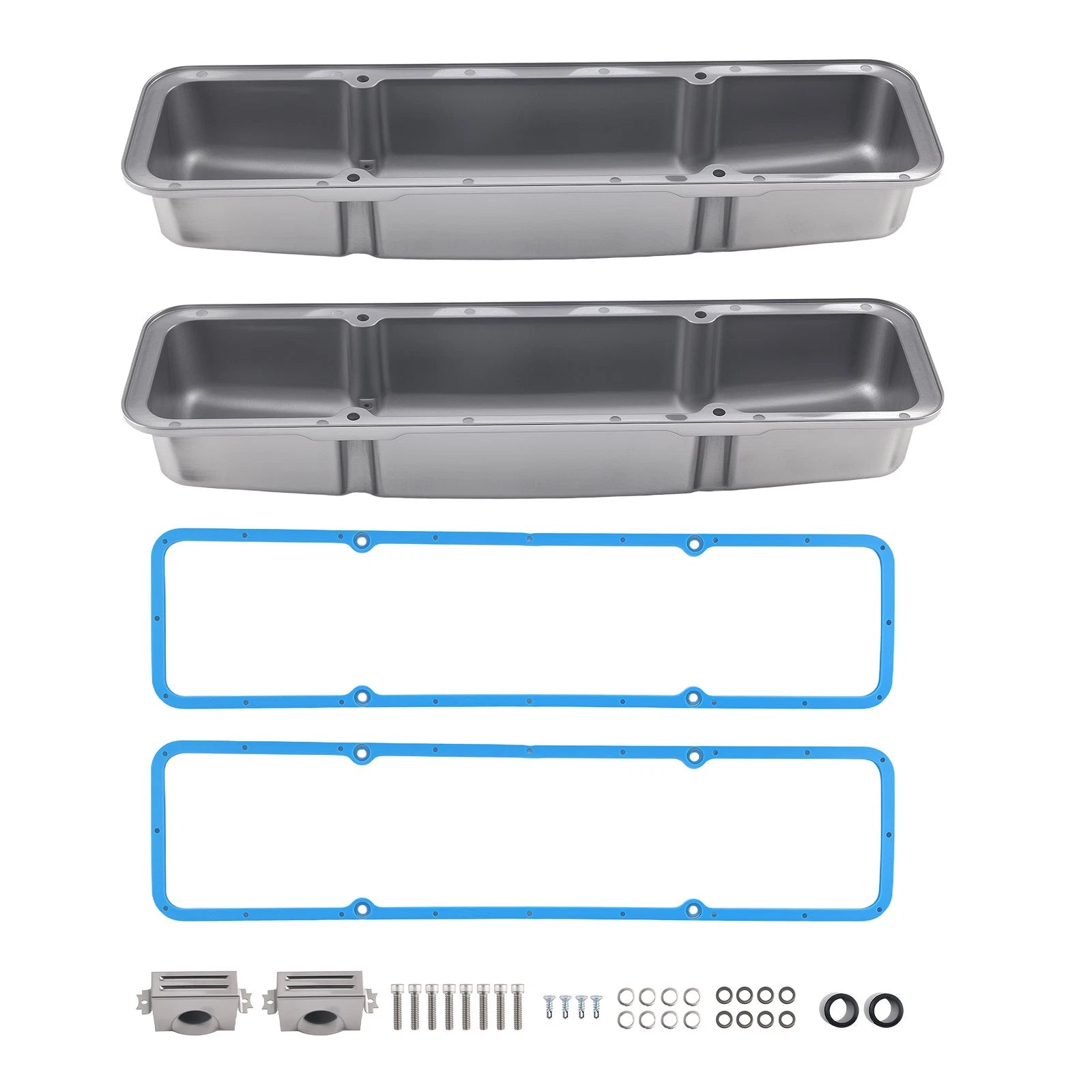 Chrome Aluminum Valve Covers for SBC 283-400 (Perimeter Bolt)