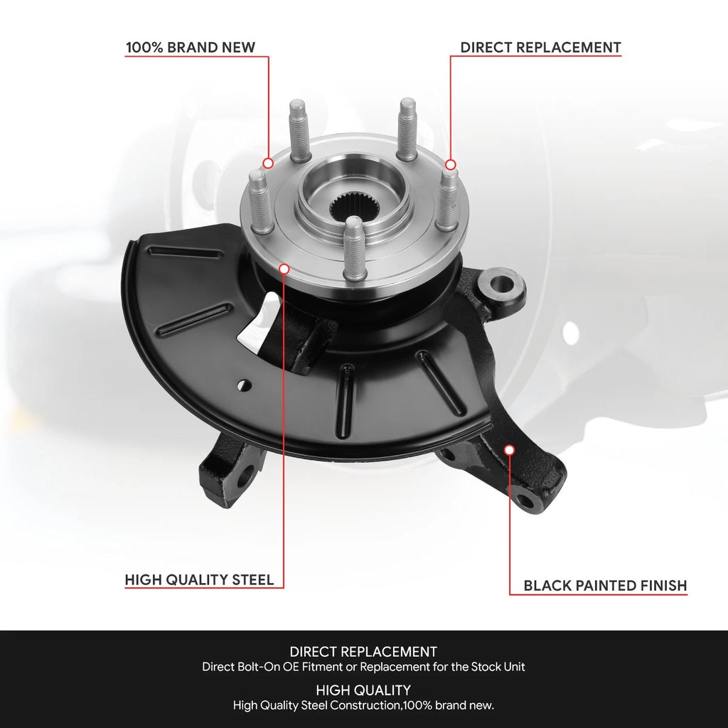 Front Driver Side Knuckle & Wheel Hub Bearing for Ford Escape 2001–2012