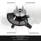 Front Driver Side Knuckle & Wheel Hub Bearing for Ford Escape 2001–2012