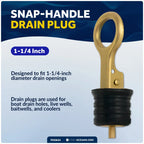 1-1/4 Inch Rubber Drain Plug for Marine Applications (FO3834)
