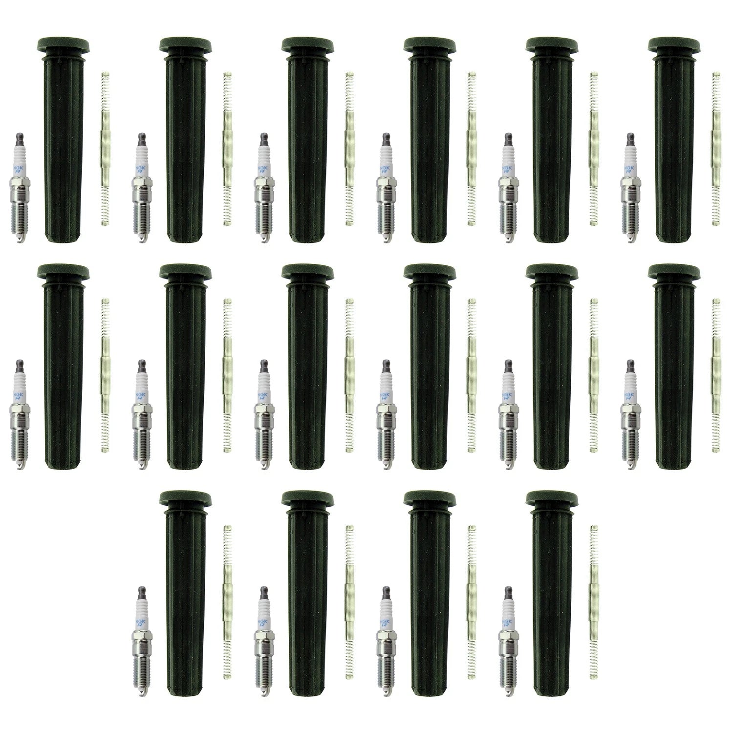 Set of 16 NGK Laser Platinum Spark Plugs & Coil Boots for Challenger 300 (2015–2023)