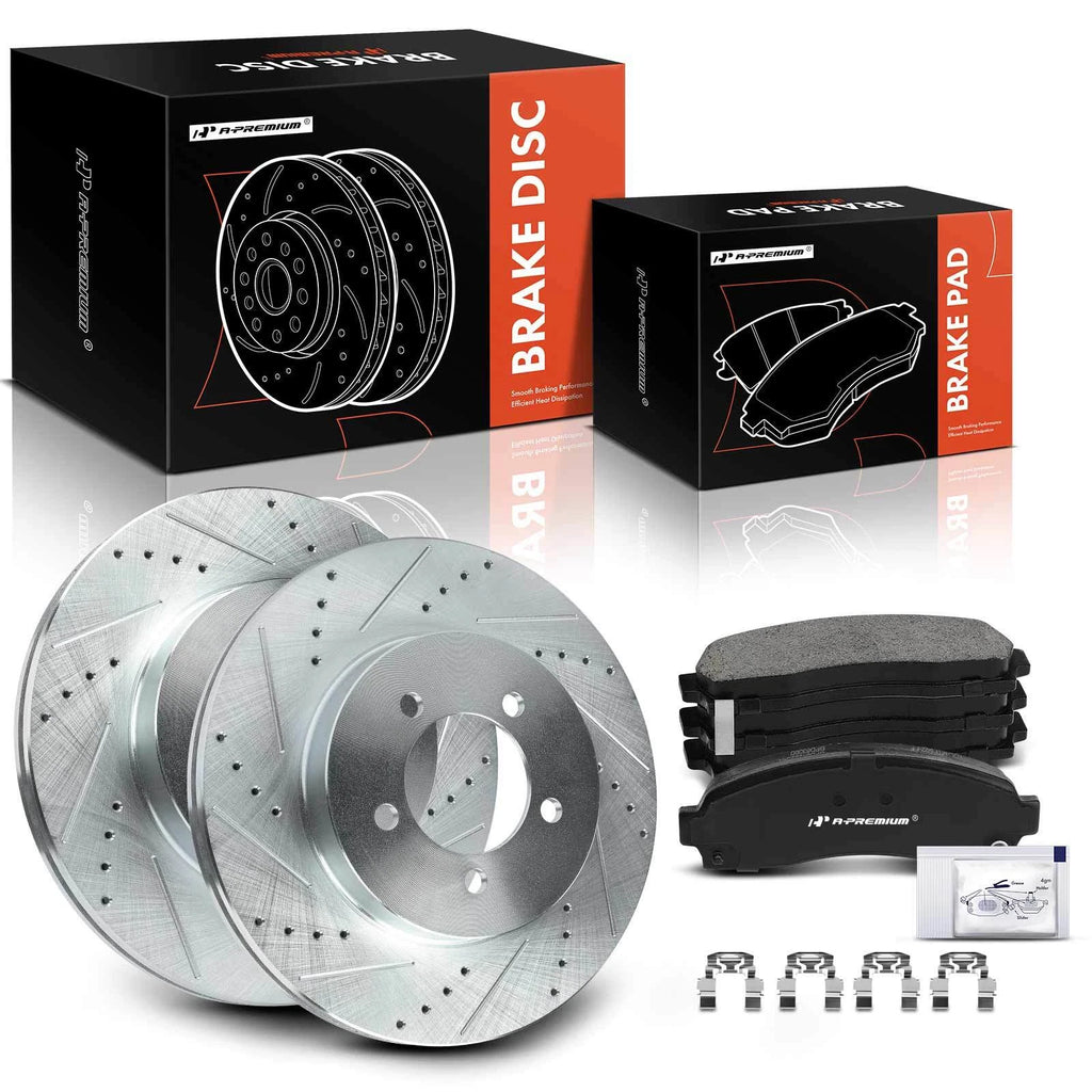 Front Drilled Brake Rotors & Ceramic Pads for Ford Explorer (2002–2005)