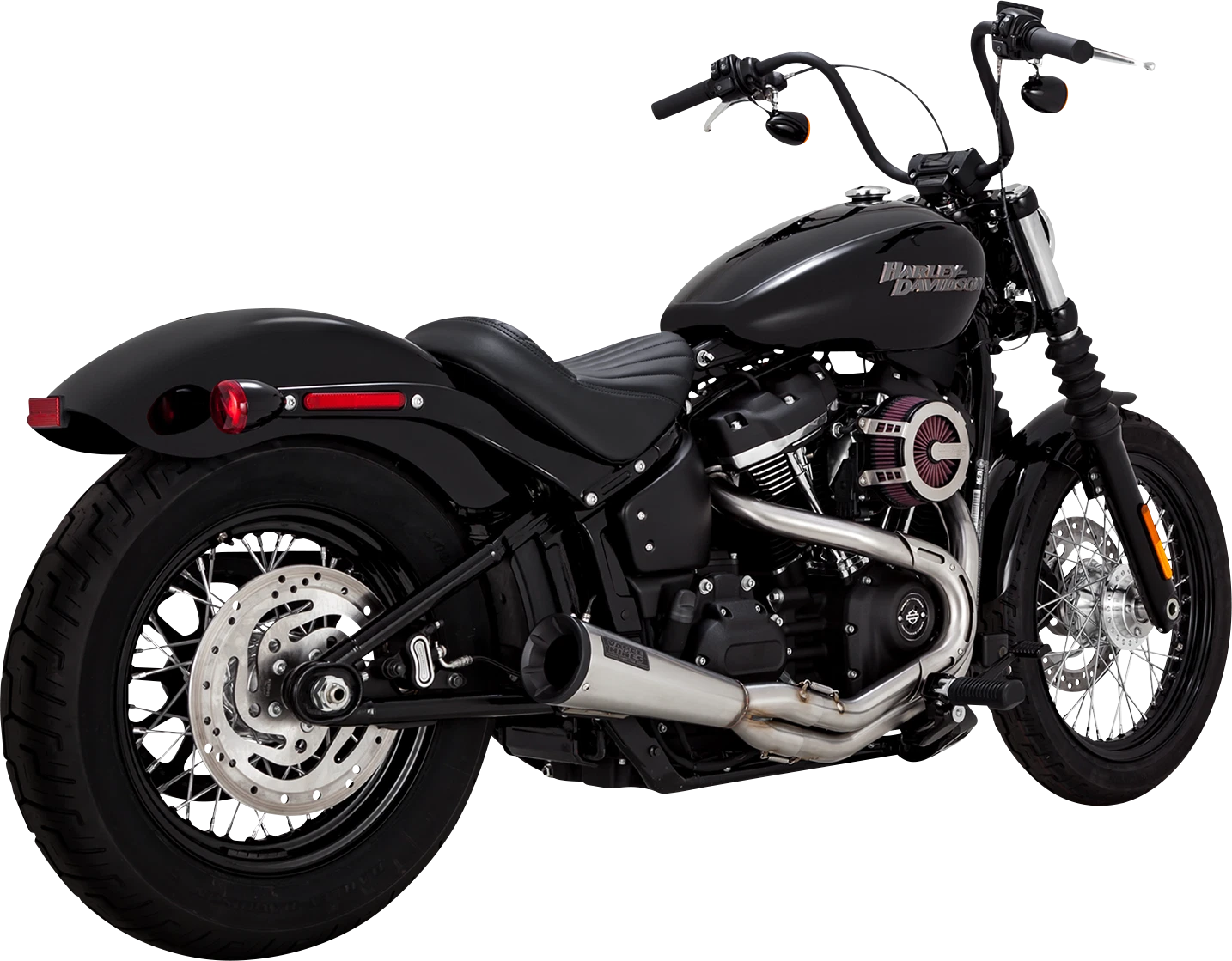 2-into-1 Upsweep Exhaust for Harley (2018–2024) Vance & Hines Brushed/Stainless