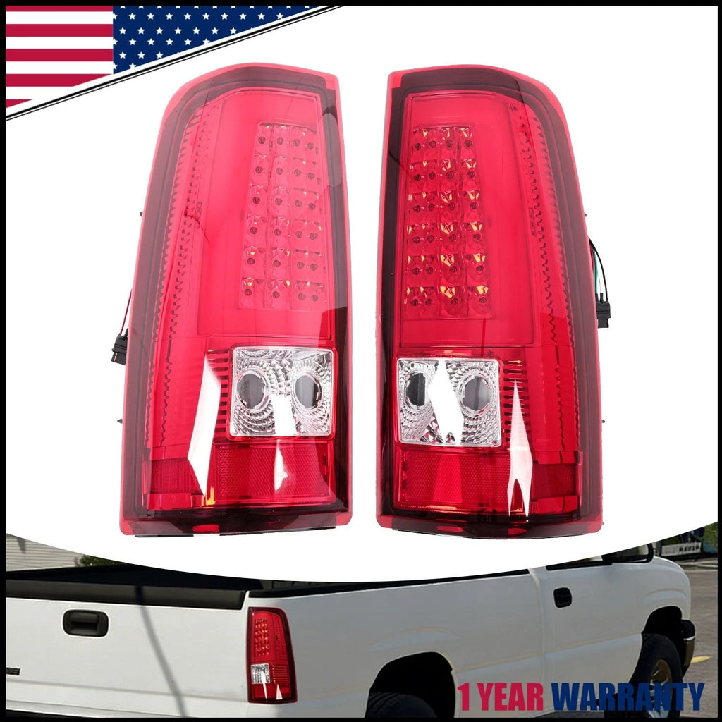 C-Tube LED Tail Lights for Chevy Silverado (2003–2006) Pair RED