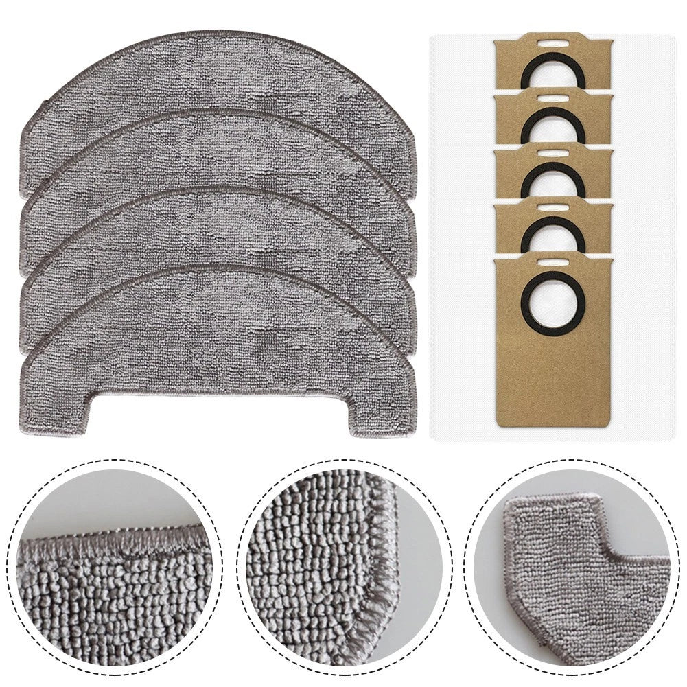 Set of Mop Pads and Dust Bags for Uninell UR3 Robot Vacuum Cleaner