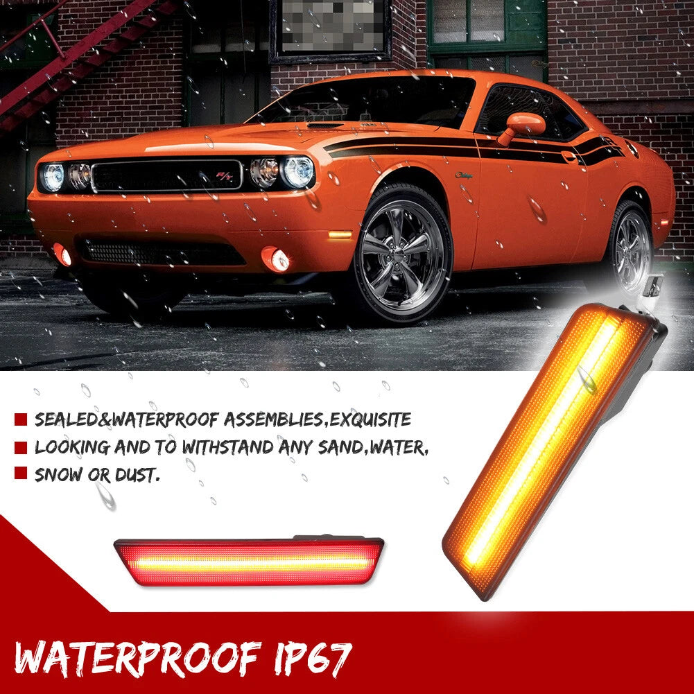 Set of 4 LED Side Marker Light Lamps for Dodge Challenger (2008–2014)