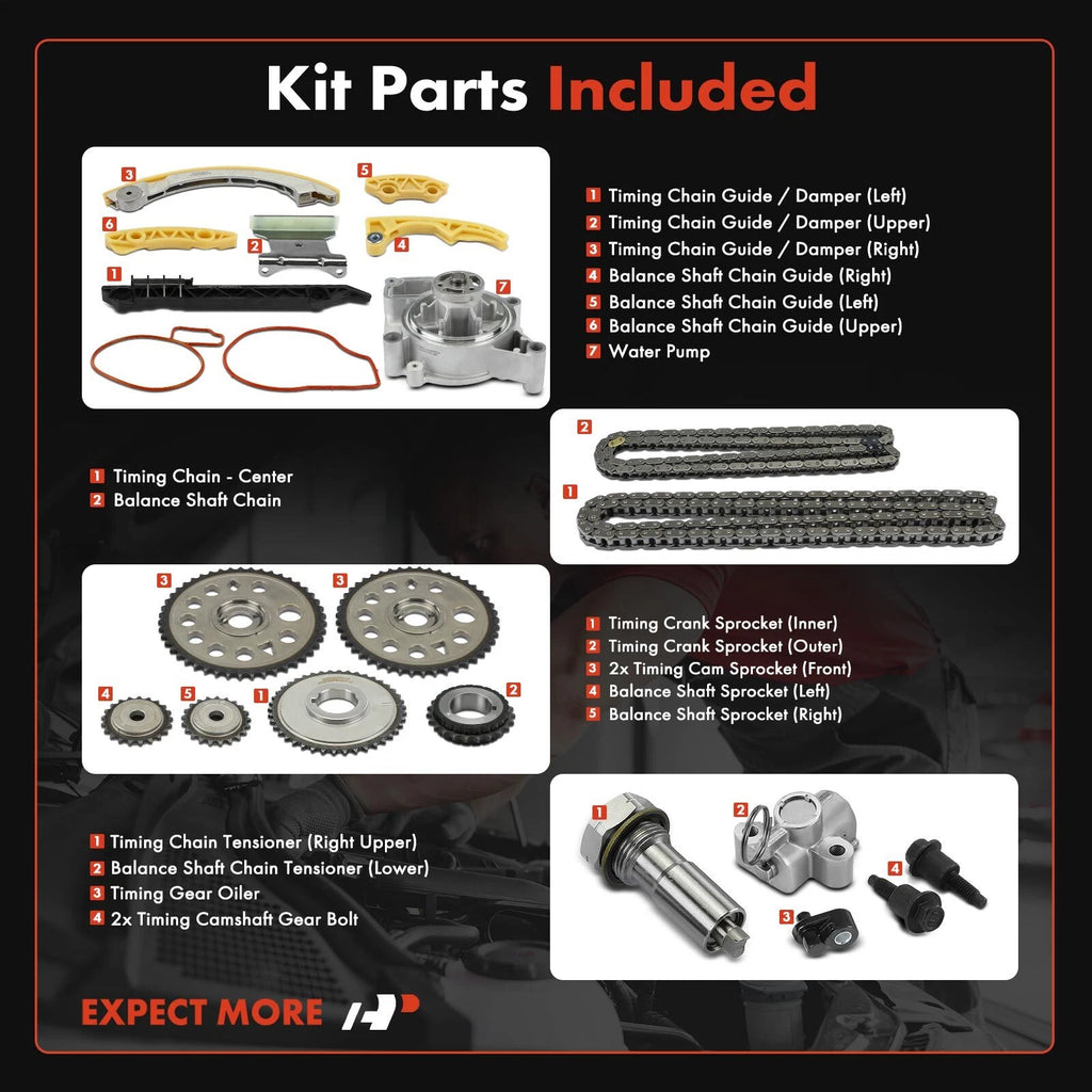 Timing Belt & Water Pump Kit for Chevrolet Malibu HHR (2004–2008)