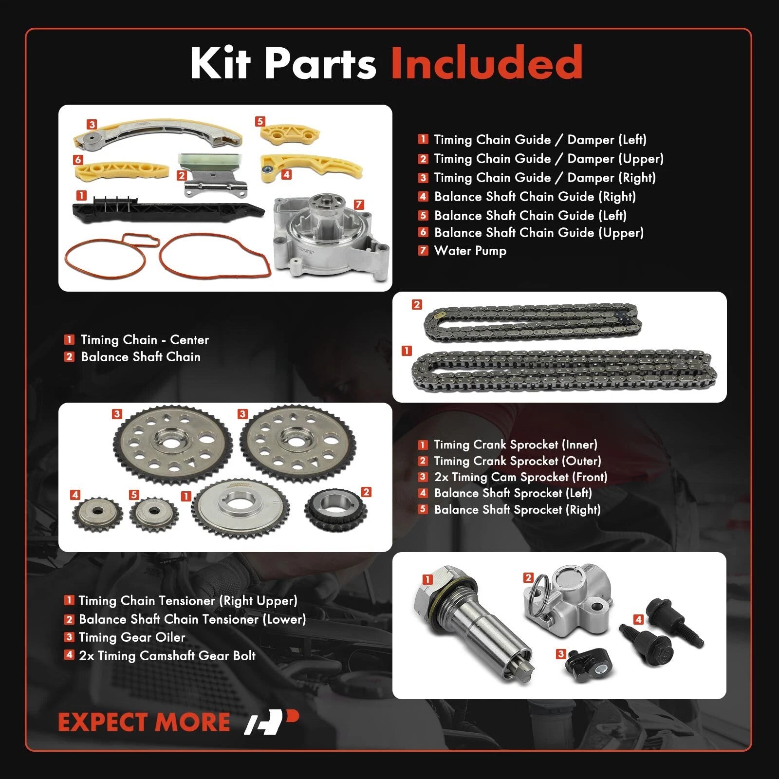 Timing Belt & Water Pump Kit for Chevrolet Malibu HHR (2004–2008)