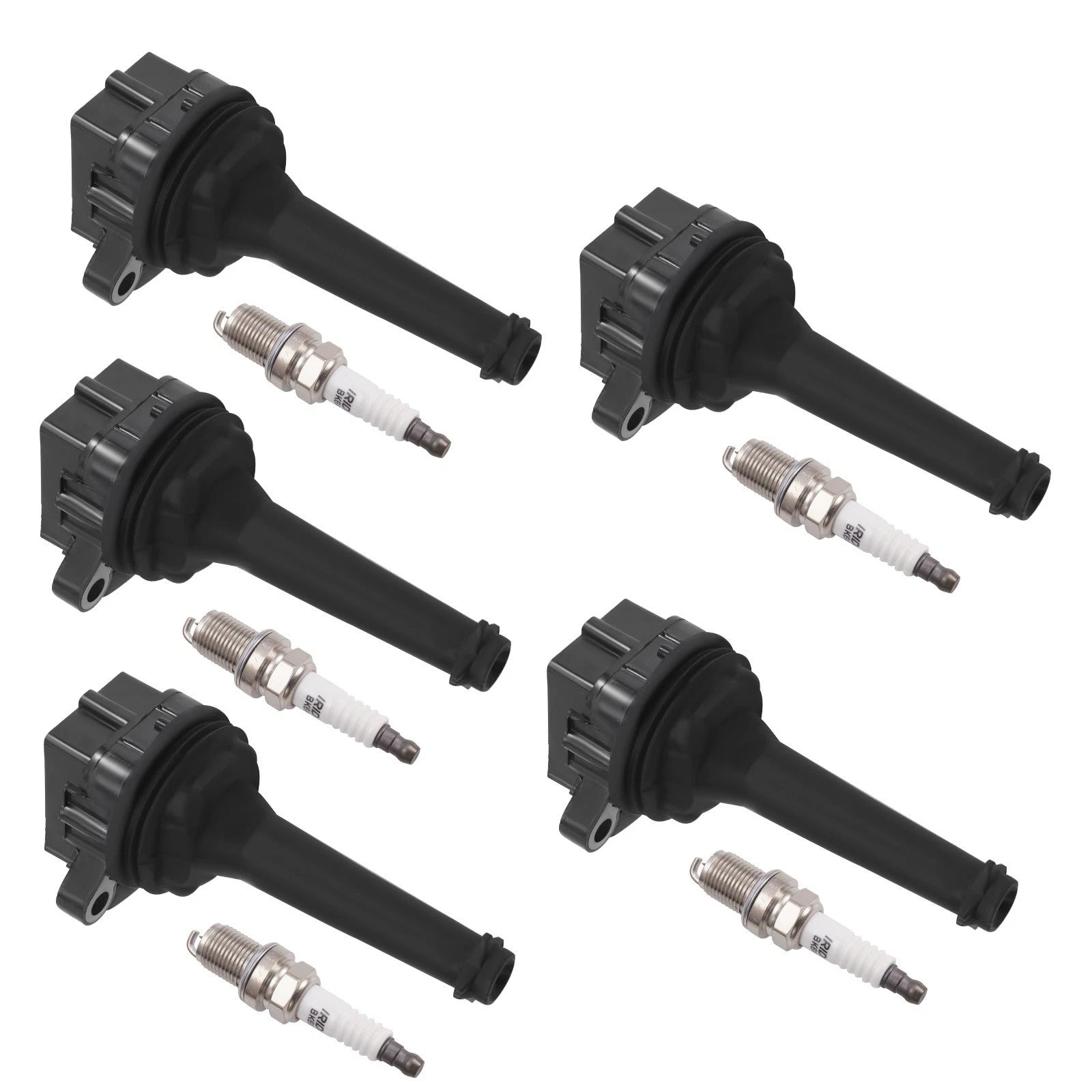 Set of 5 Ignition Spark Plugs for Volvo C70 S60 S70 S80 V70 XC70 XC90 (1998–2009) UF341
