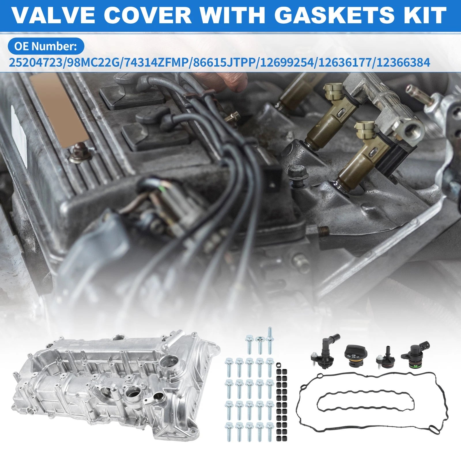 Aluminum Engine Valve Cover for Chevrolet Cruze Malibu Trax (2016–2022) 25204723
