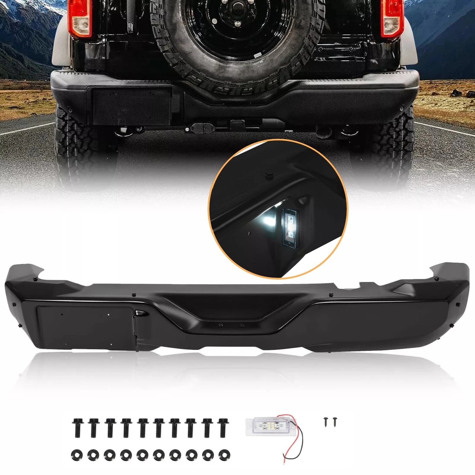 Rear Bumper Cover Fascia for Ford Bronco Sport (2021–2024) W/O Sensor Heavy Duty