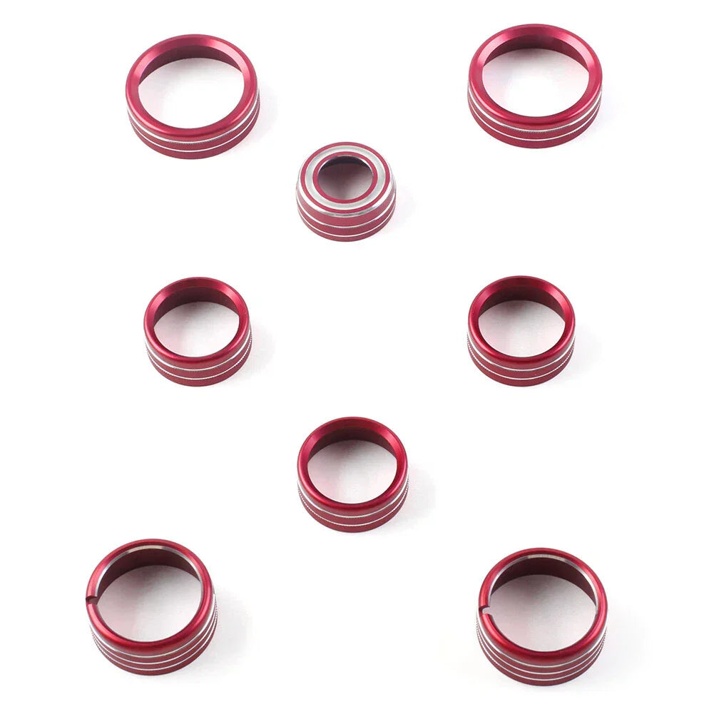 8x Air Conditioner Switch Knob Trim Red for Chevrolet Silverado (2014-2018)