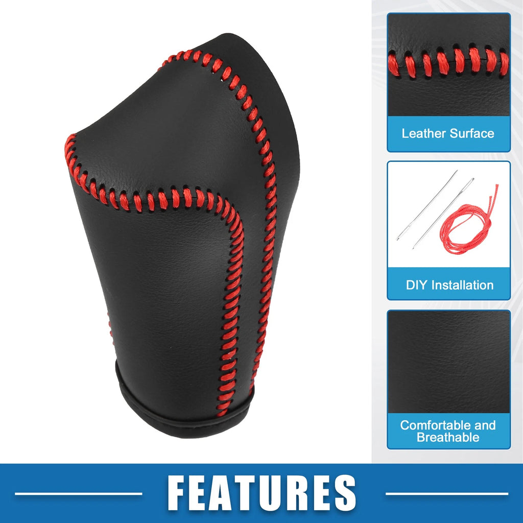 Gear Shift Lever Cover for Honda CR-V (2008–2014) Black Red Stitches