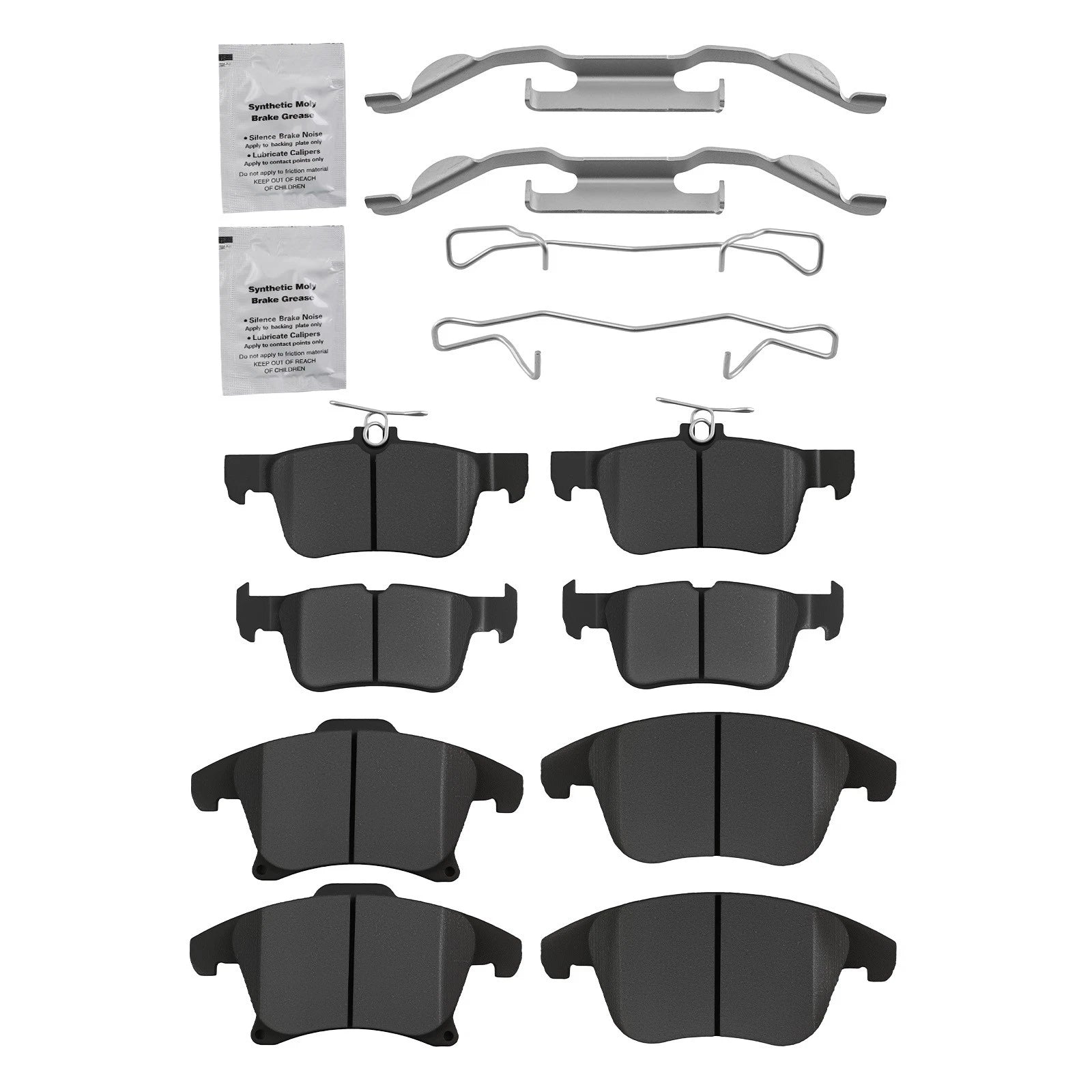 Front and Rear Ceramic Brake Pads for Lincoln MKZ and Ford Fusion (2013–2020)