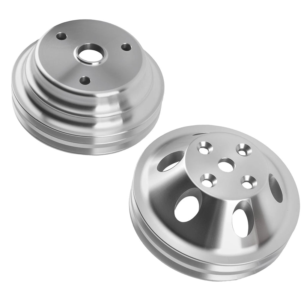 Double Groove V-Belt Pulley Kit for Chevy Small Block 265-400 V8 (1965–1986)