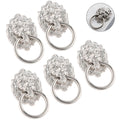 5X Zinc Alloy Lion Head Door Pull Handle Ring Knob Hardware Decor