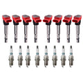 Set of 8 Ignition Coils & Denso Iridium TT Spark Plugs for Volkswagen Audi